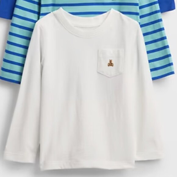 NWT BabyGap Baby & Toddler Mix & Match Pocket T-Shirt (Long Sleeves, White) - Picture 1 of 7